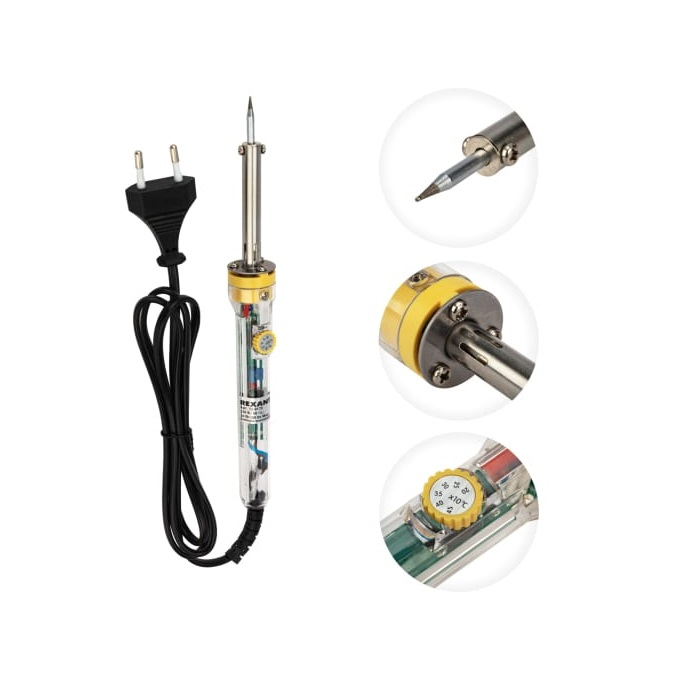 Паяльник Rexant с керамическим нагревателем и регулятором 220V/30-50 Вт (ZD-708) 12-0170