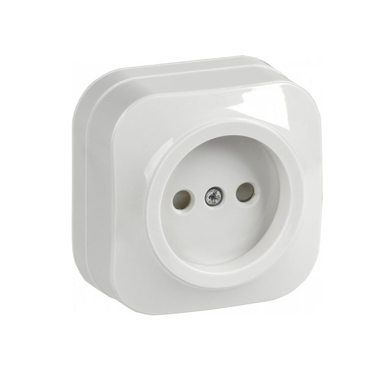 Розетка 1-местная  IEK Октава ERO10-K01-10-DC ОП, без заземления, накладная, белая