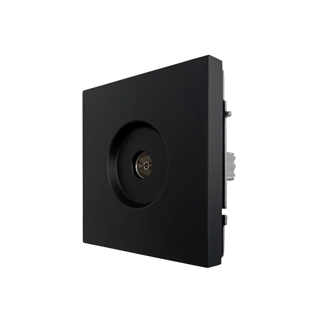 Розетка ТВ оконечная Lezard Zima безвинтовой зажим, черный бархат 704-4288-130