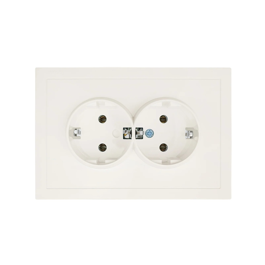 Розетка 2-местная Lezard Zima 704-9000-127BQC с заземлением, встраиваемая, слоновая кость