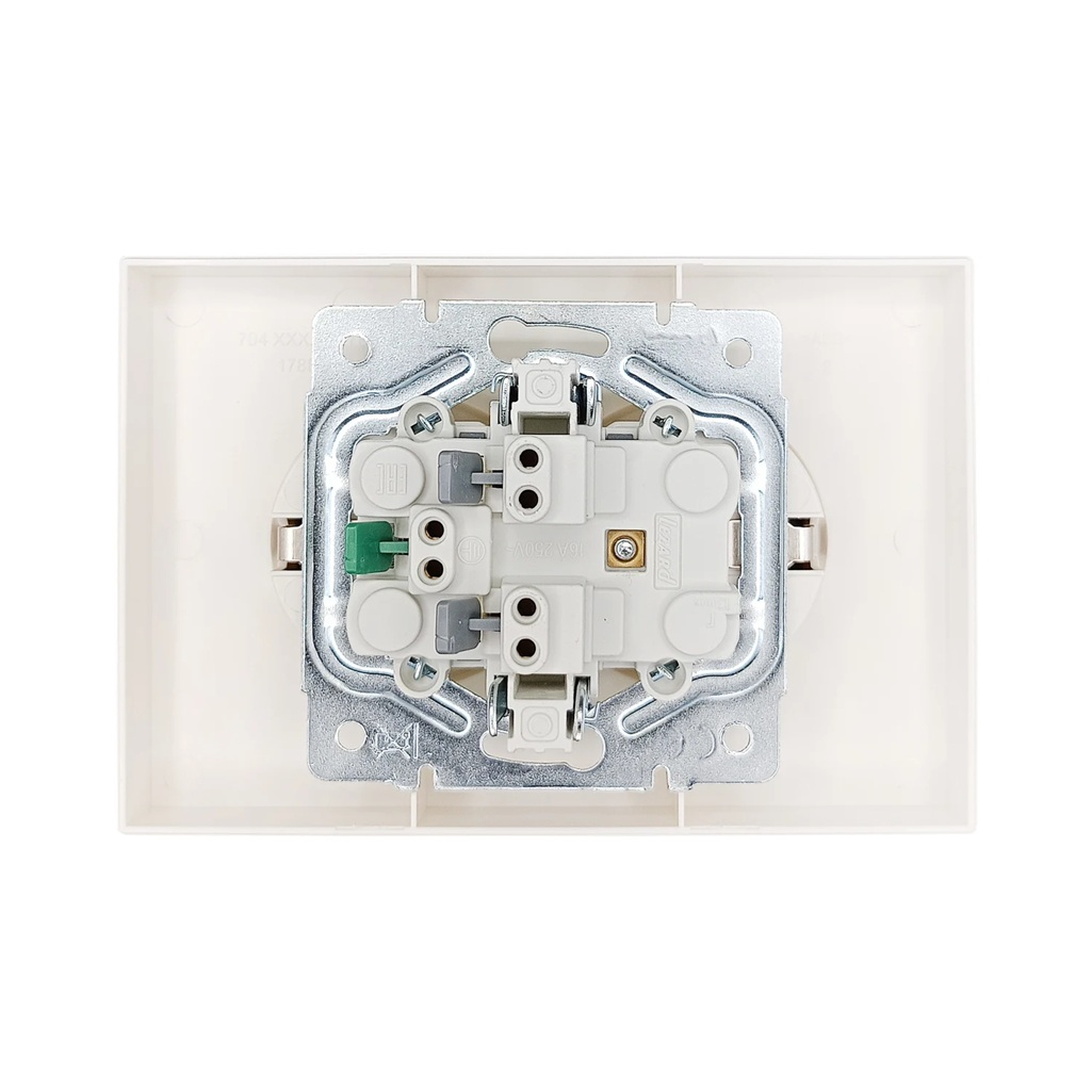 Розетка 2-местная Lezard Zima 704-9000-127BQC с заземлением, встраиваемая, слоновая кость