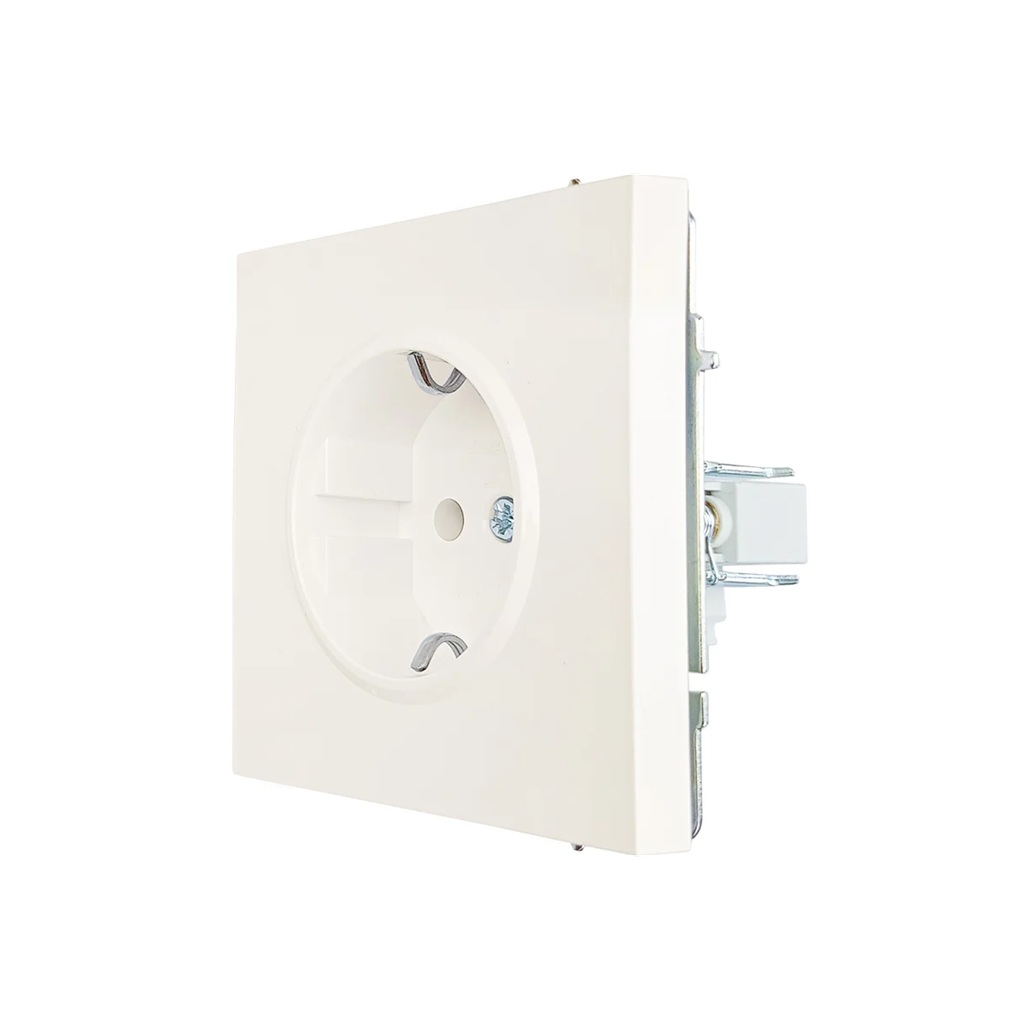 Розетка 1-местная Lezard Zima 704-9088-122BQC с заземлением, безвинтовой зажим, слоновая кость