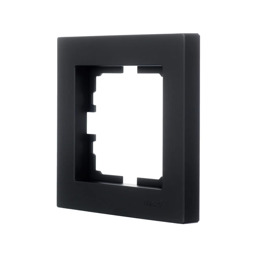 Рамка одинарная Lezard Vesna горизонтальная, чёрный бархат, 742-4200-146