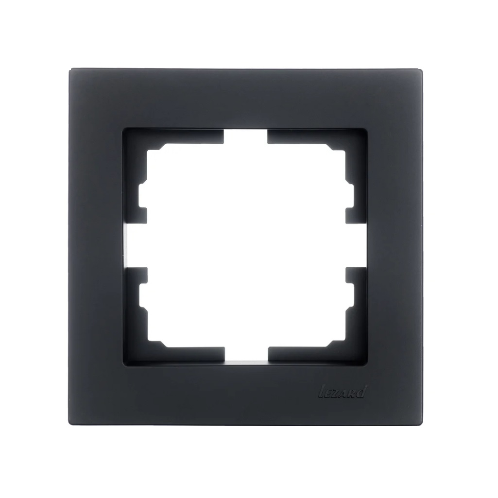 Рамка одинарная Lezard Vesna горизонтальная, чёрный бархат, 742-4200-146