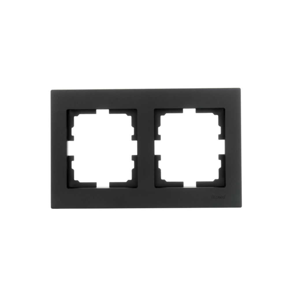 Рамка 2-ая Lezard Vesna горизонтальная, без вставки, чёрный бархат, 742-4200-147
