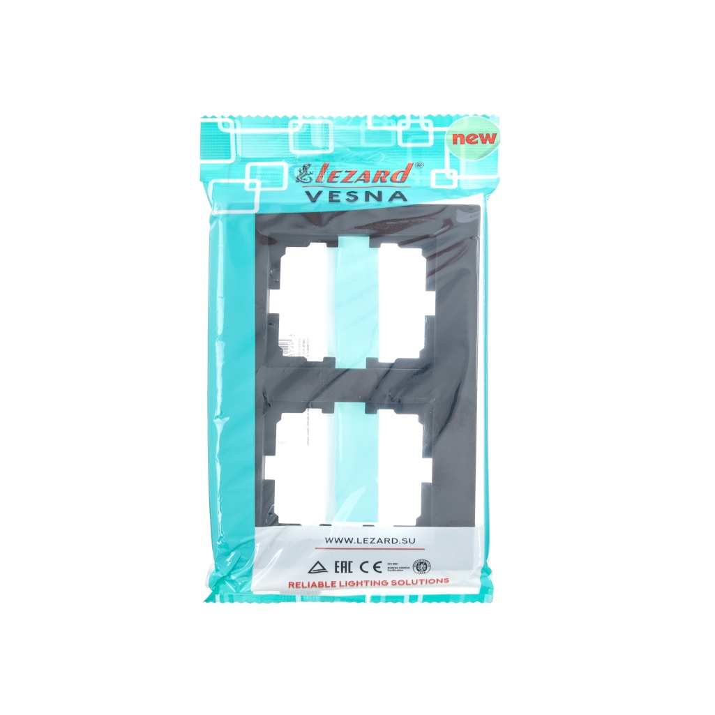 Рамка 2-ая Lezard Vesna горизонтальная, без вставки, чёрный бархат, 742-4200-147