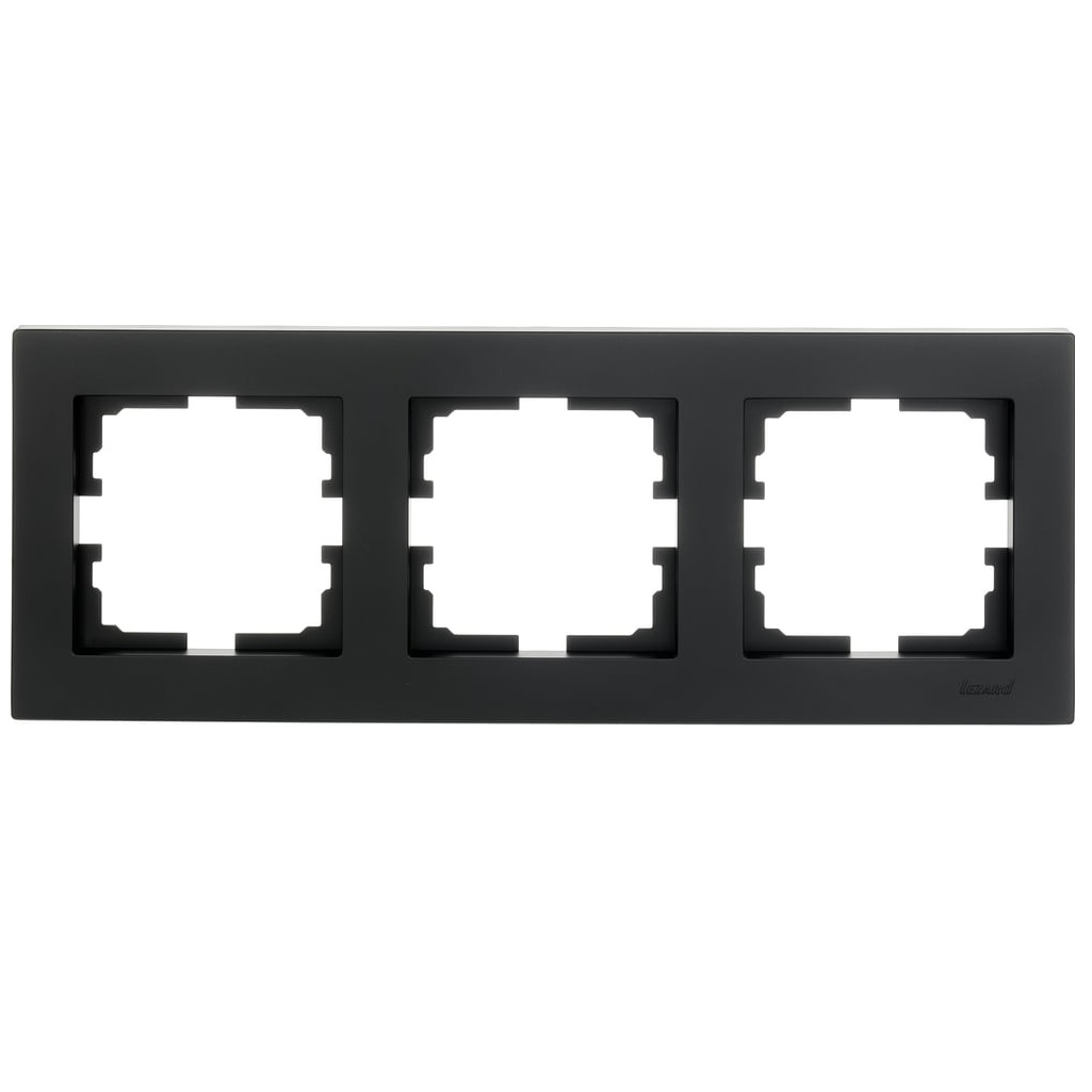 Рамка 3-местная Lezard Vesna  742-4200-148 горизонтальная, чёрный бархат