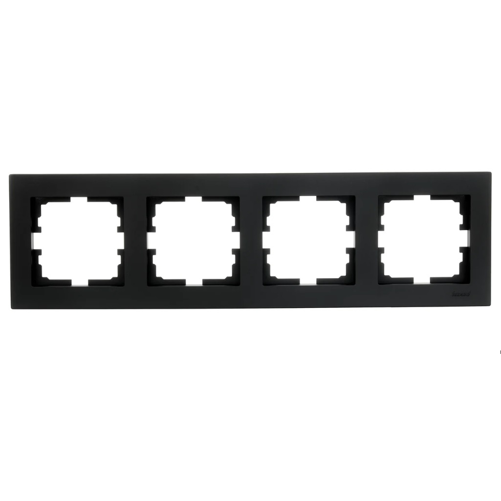 Рамка 4-местная Lezard Vesna 742-4200-149 горизонтальная, чёрный бархат