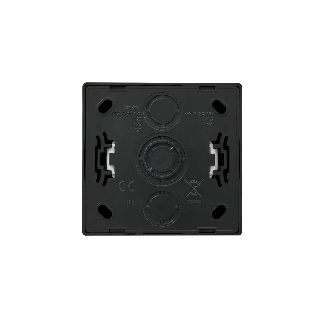 Розетка 1-местная Lezard Leto  752-4200-122B с заземлением, накладная, чёрный бархат