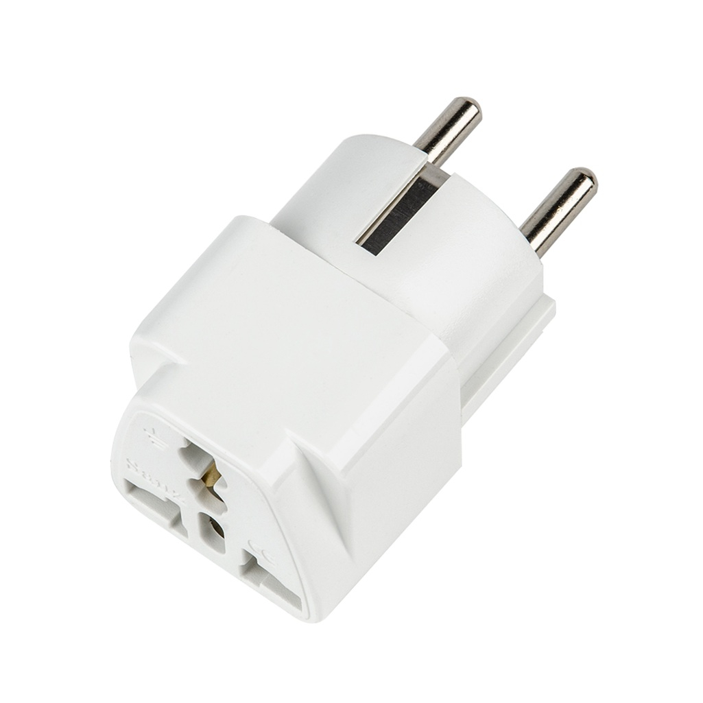 Переходник сетевой Uniel S-GES1-10S White с заземлением, 10 А, 2.5 кВт