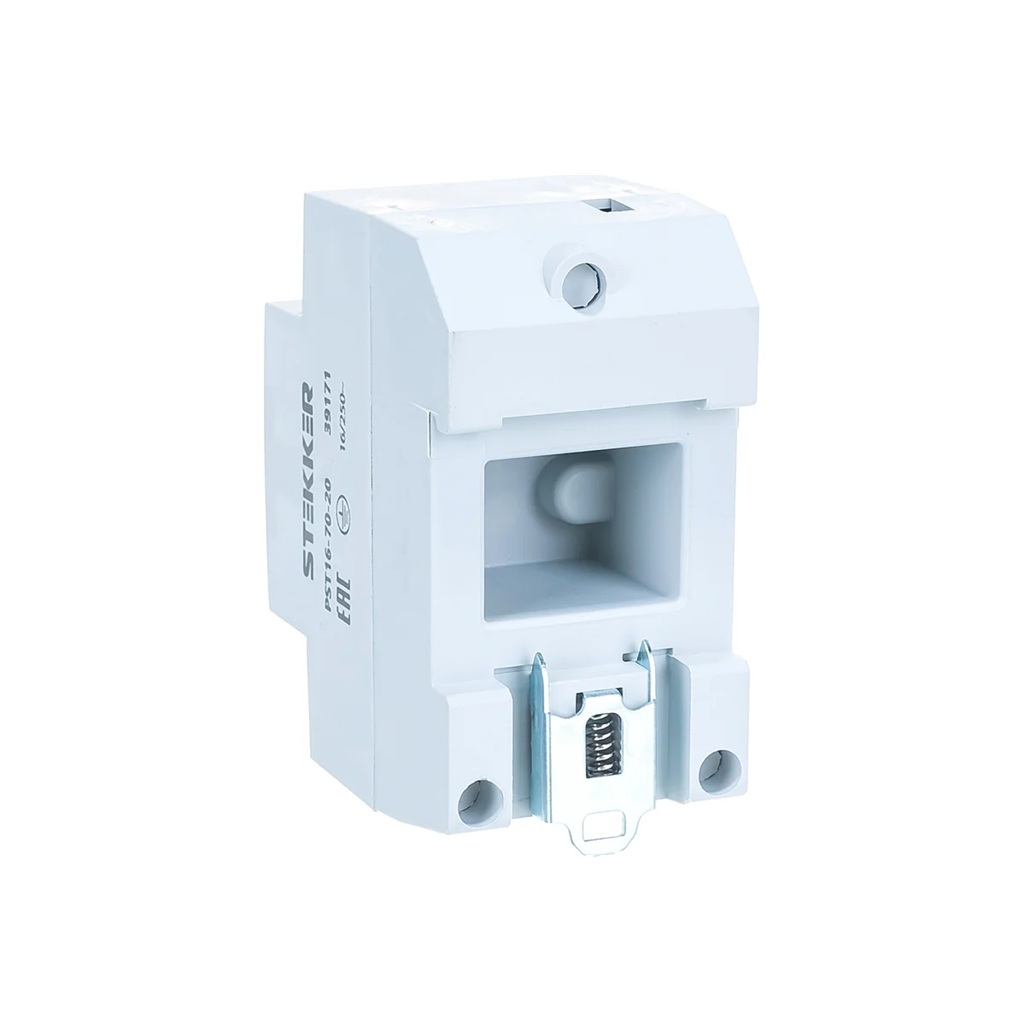Розетка 1-местная Stekker PST16-70-20 2P+PE, накладная, на DIN-рейку, 16 А, серая