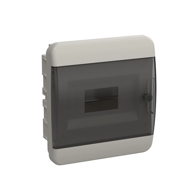 Бокс пластиковый врезной IEK TEKFOR ЩРВ-П-8 IP41 черная прозраяная дверь 8 модулей