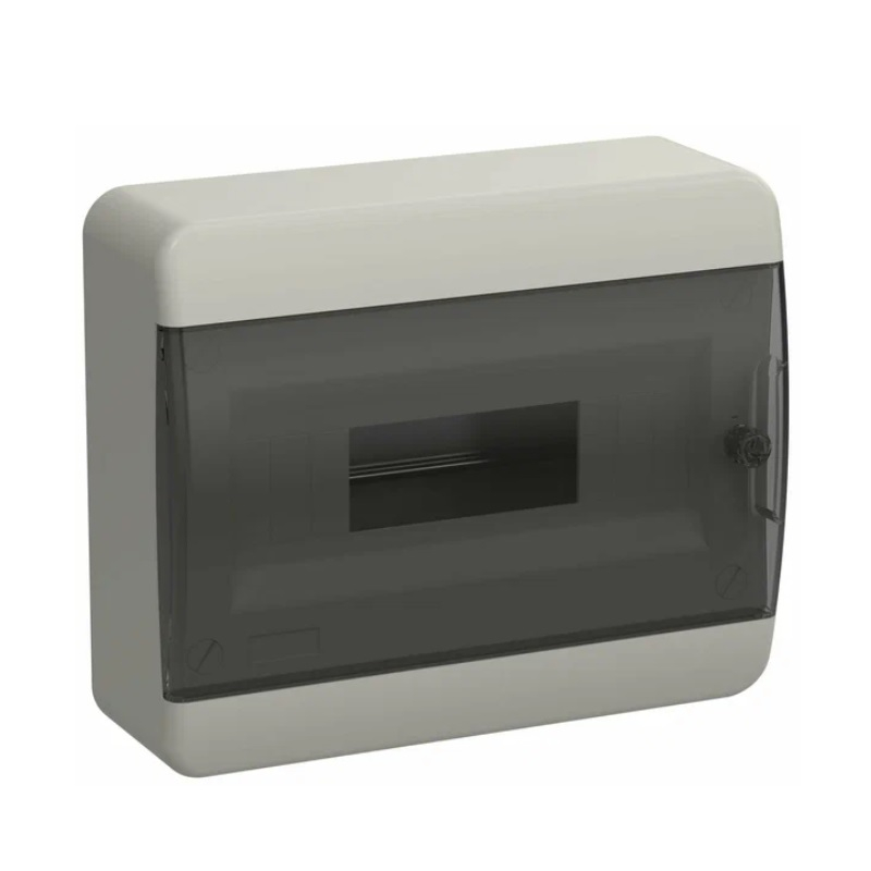 Бокс пластиковый накладной Iek Tekfor ЩРН-П-12 IP41, черная прозрачная дверь