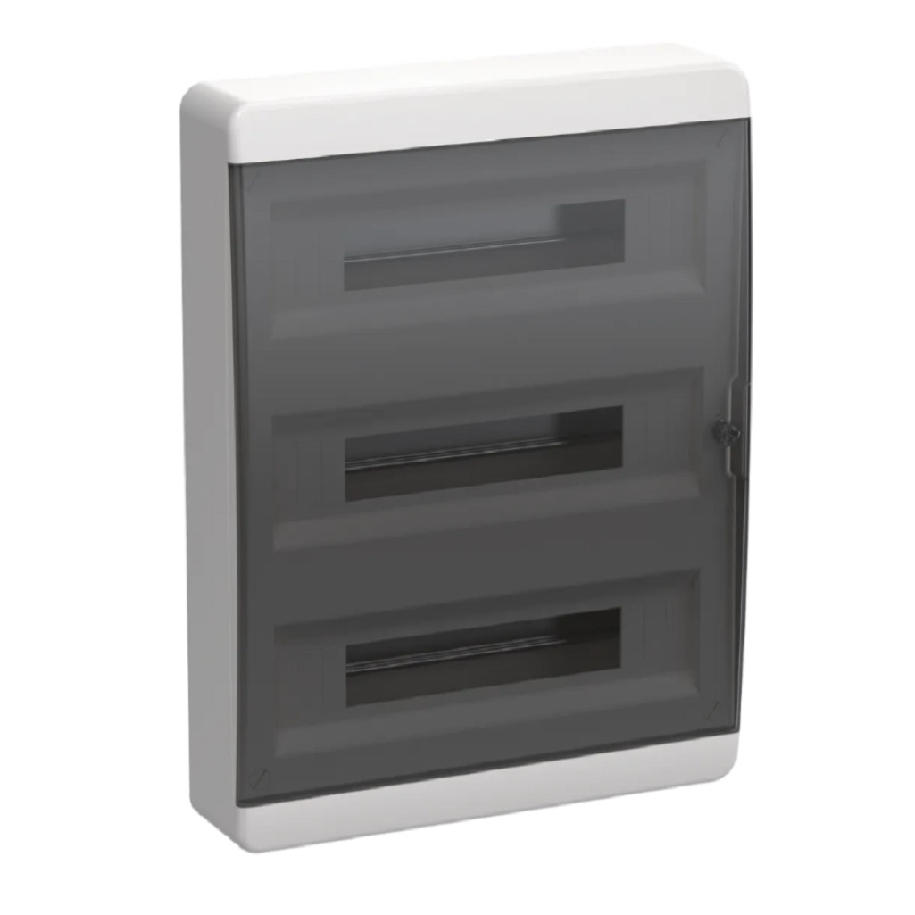 Бокс пластиковый накладной Iek Tekfor ЩРН-П-54 IP41 черная, прозрачная дверь, 36 модулей