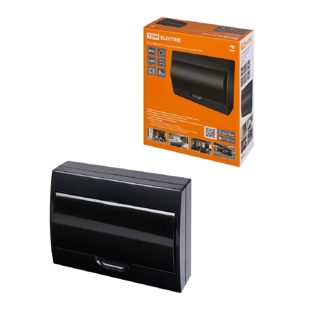 Бокс TDM SQ0901-0904 ЩРН-П-12 модулей, навесной монтаж, пластик, IP41, антрацит