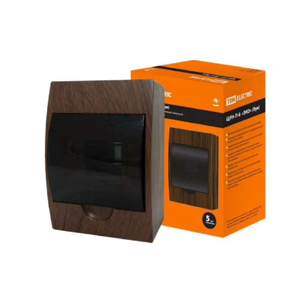 Бокс TDM Electric Эко SQ0901-0020 ЩРН-П-6 модулей, навесной, пластик, IP41, бук