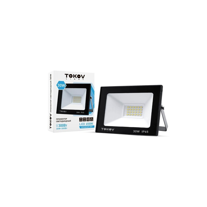 Прожектор TOKOV ELECTRIC светодиодный 30Вт 6500К IP65 черный
