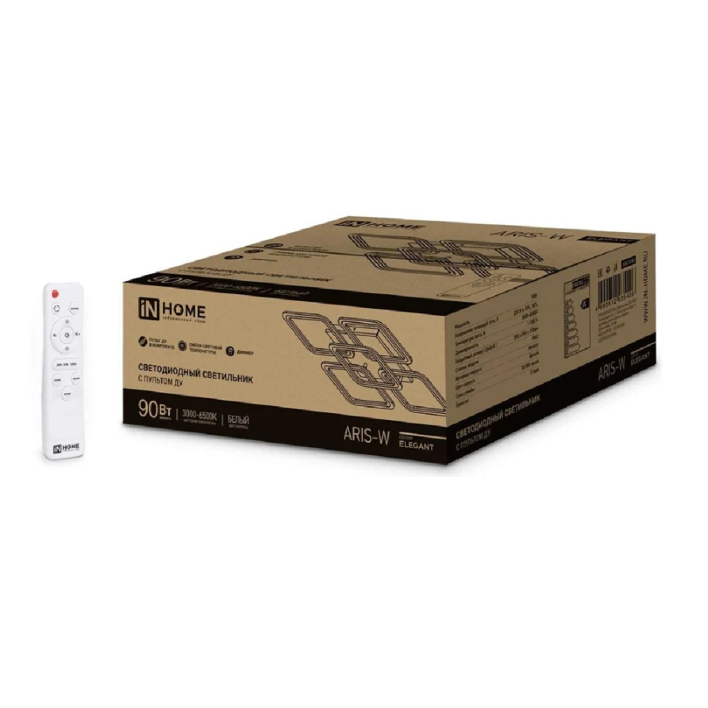 Светильник светодиодный Inhome Elegant Aris-W 90 Вт 230В 3000-6500K c пультом ДУ, белый