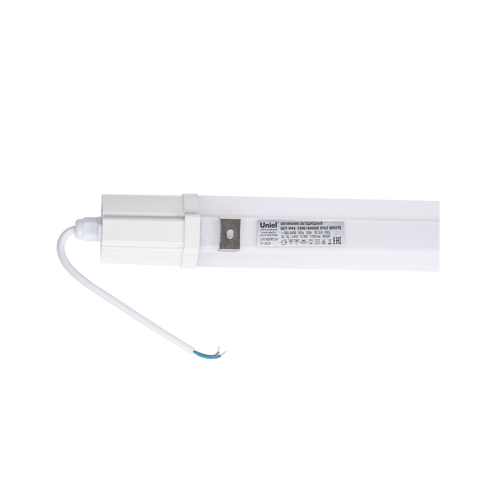 Светильник линейный Uniel ULT-V45-18W 520 мм, 18 Вт, IP65, 6500K, пластик, белый