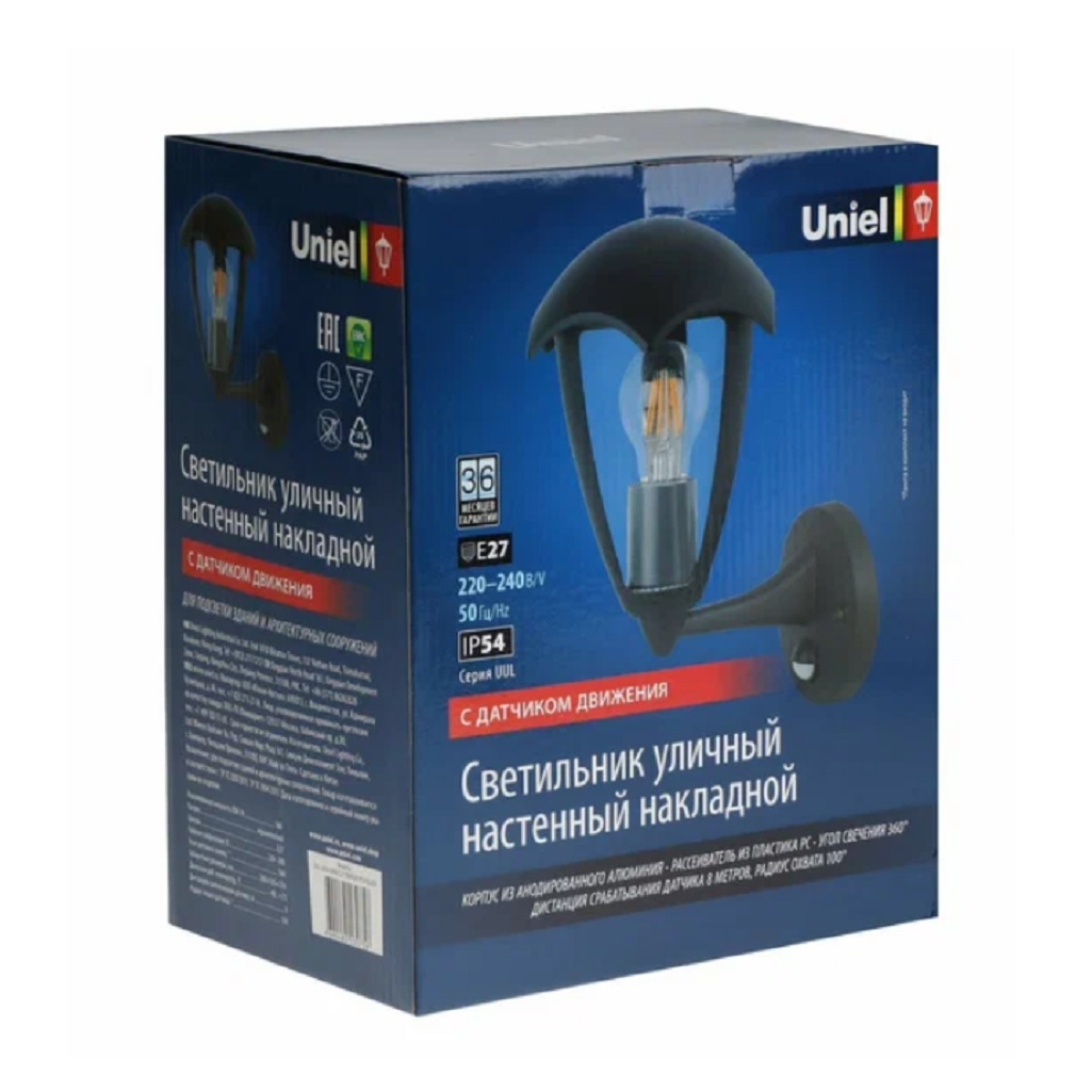 Светильник уличный Uniel UUL-S81A Е27 накладной, для ламп накаливания, LED и энергосберегающих ламп