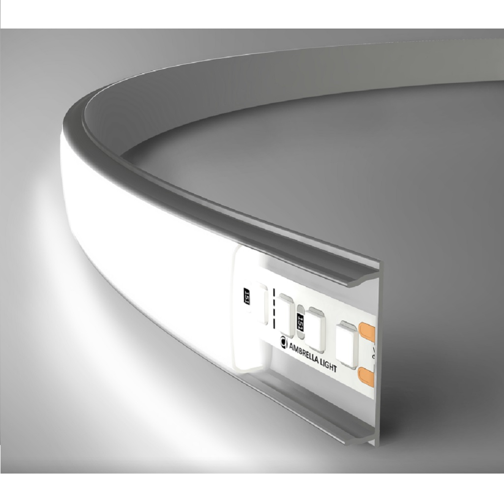 Профиль алюминиевый накладной гибкий Ambrella GP1600AL, серебро