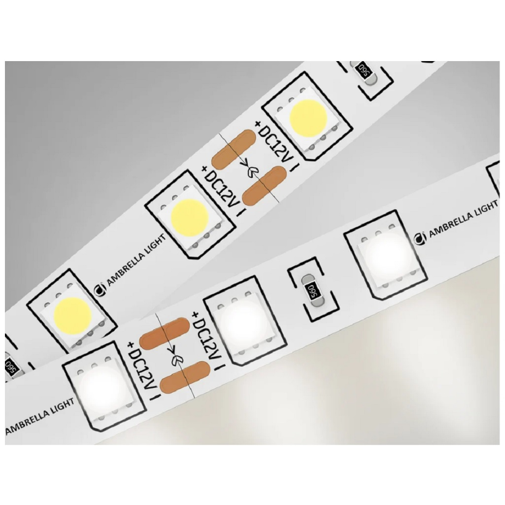 Светодиодная лента Ambrella GS2002 5050 60Led 14.4 Вт 12В IP20 4500K, 5 метров