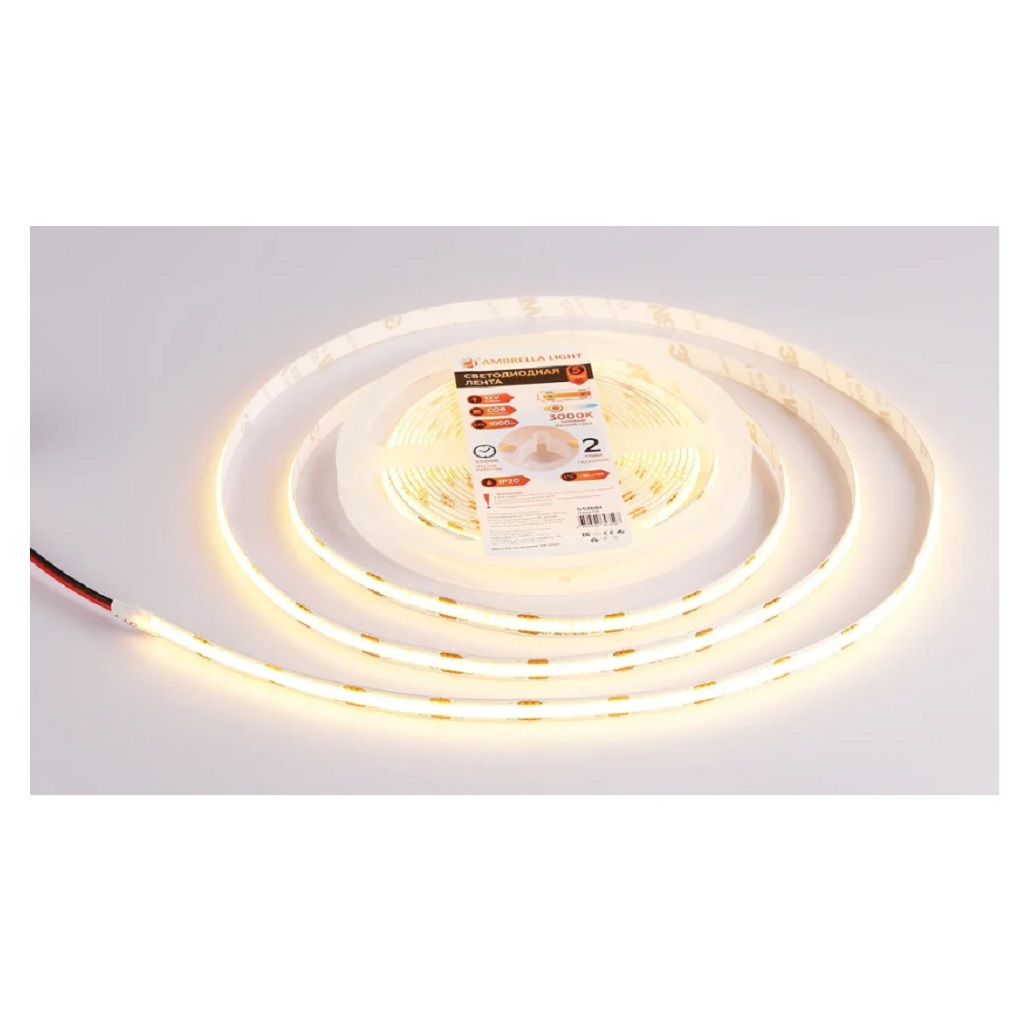 Светодиодная лента Ambrella GS2601 COB 320Led 10 Вт 12В IP20 3000K, 5 метров