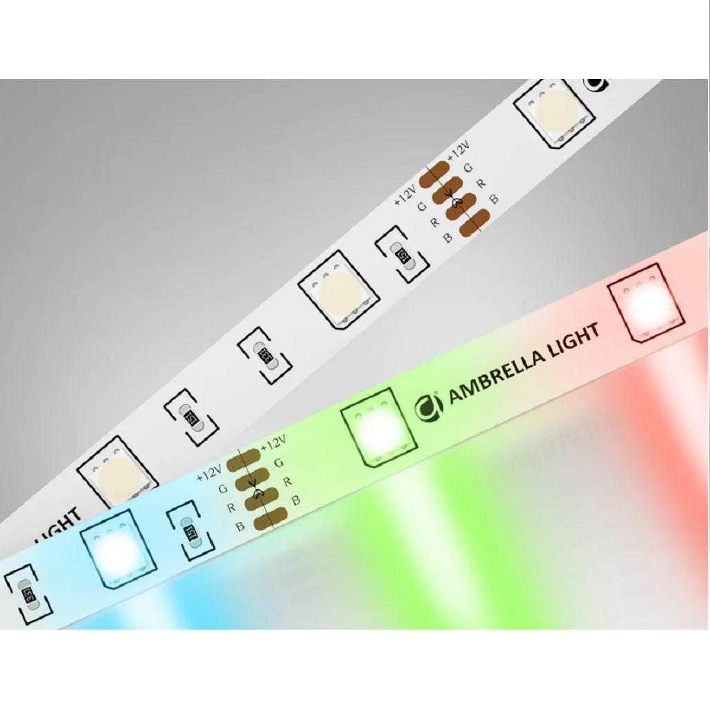 Светодиодная лента Ambrella GS2201 5050 30Led 7.2 Вт 12В IP20 RGB, 5 метров