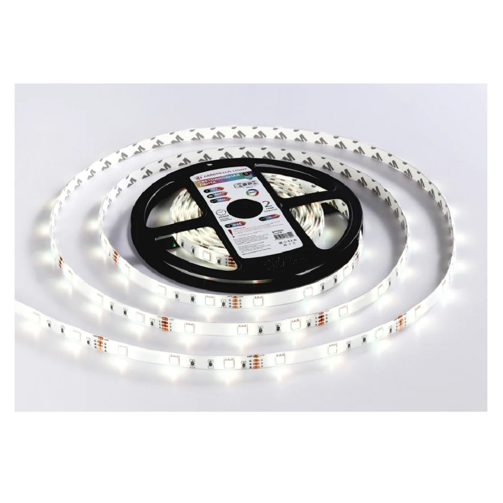 Светодиодная лента Ambrella GS2301 5050 30Led 7.2 Вт 12В IP65 RGB, 5 метров