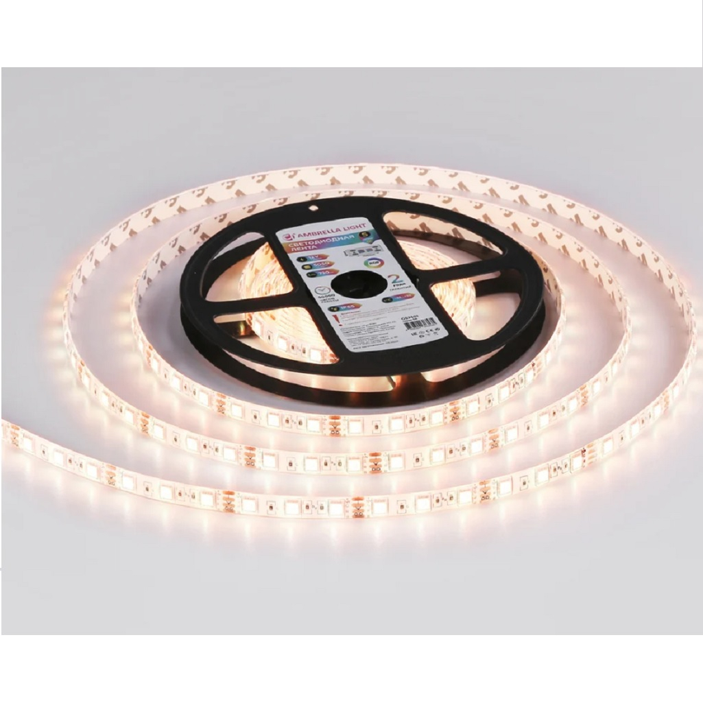 Светодиодная лента Ambrella GS2302 5050 60Led 14.4 Вт 12В IP65 RGB, 5 метров