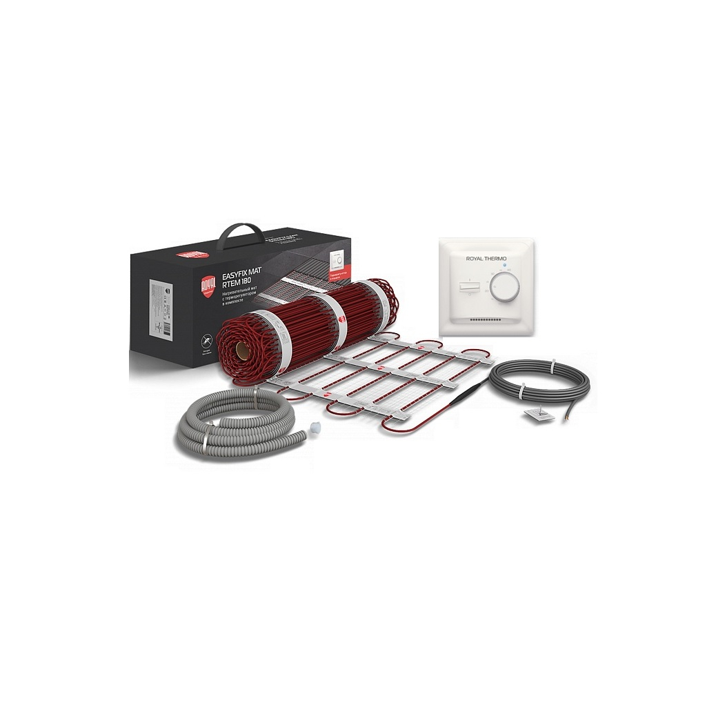 Комплект теплого пола Royal Thermo EasyFix Mat RTEM 2-180-1,5 с терморегулятором, 270 Вт, 1.5 кв.м.