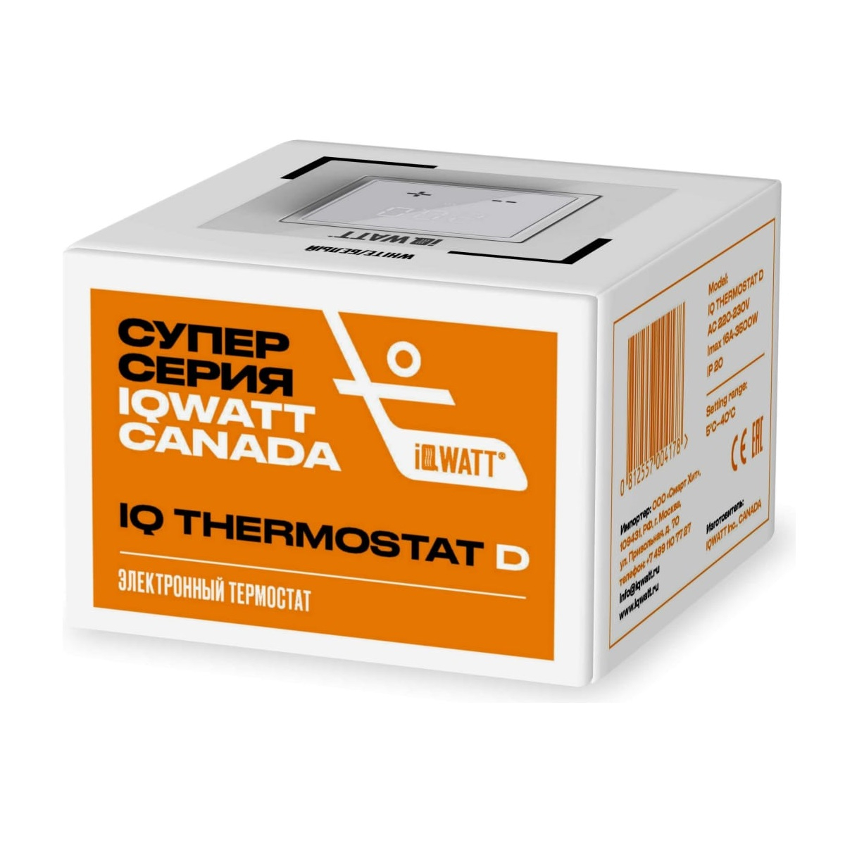 Терморегулятор IQ WATT IQ TERMOSTAT D белый