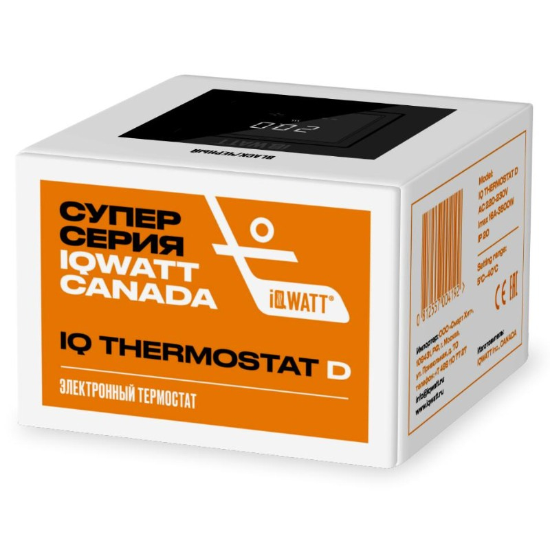 Терморегулятор Iq Watt IQ Termostat D, черный