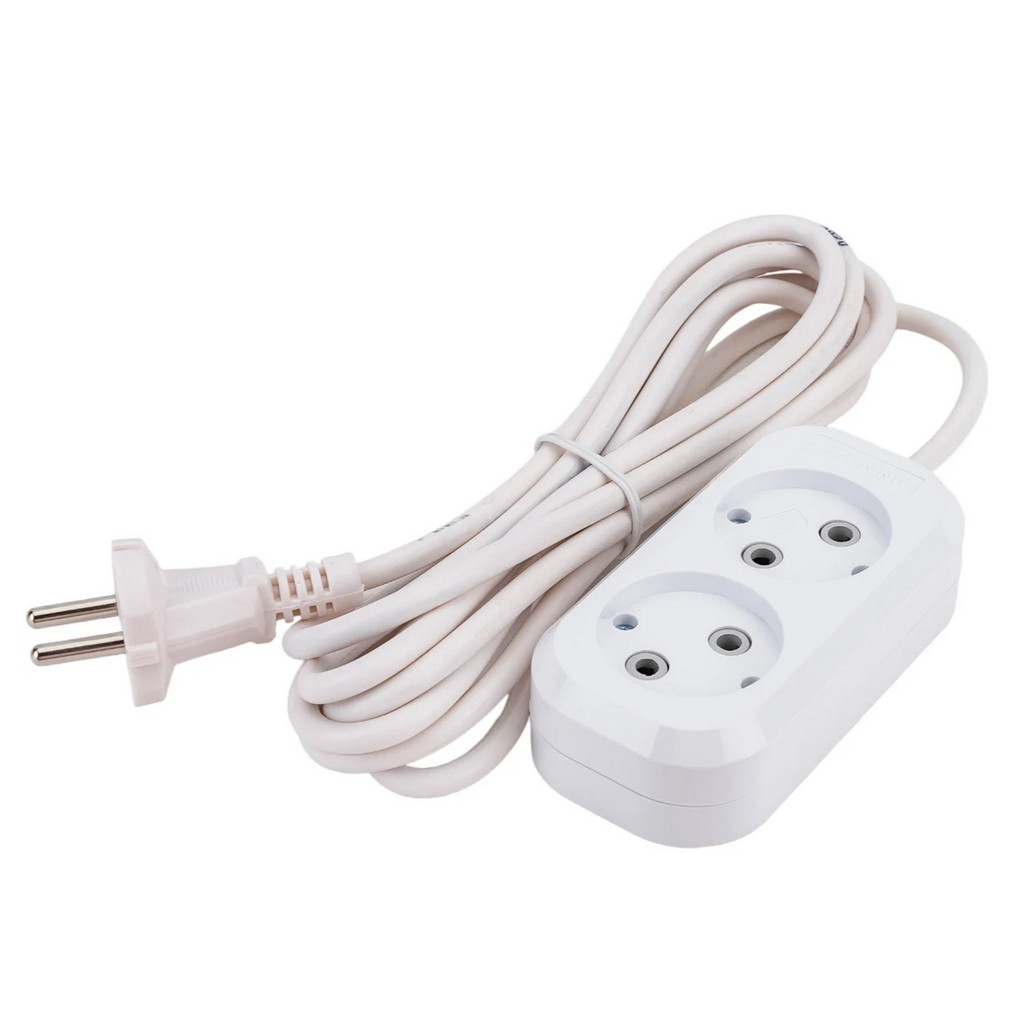 Удлинитель Universal E-202 65986 ПВС, без заземления, 2 розетки, 3 м 2.2 кВт