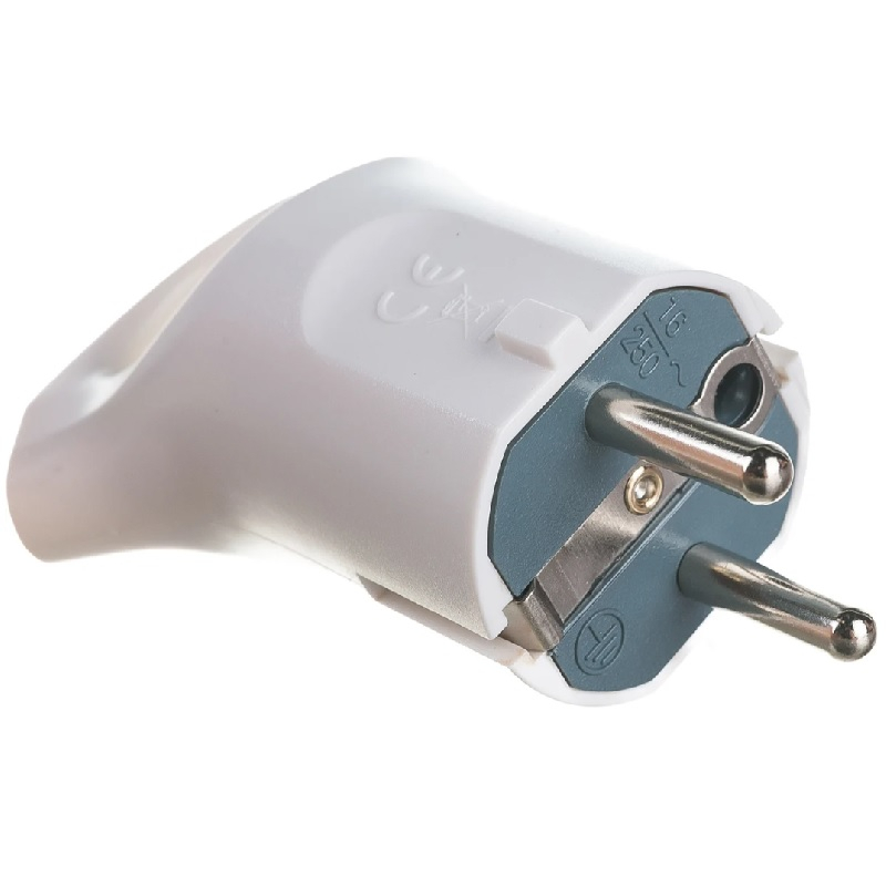 Вилка кабельная Эра V3 16А с заземлением с кольцом белый