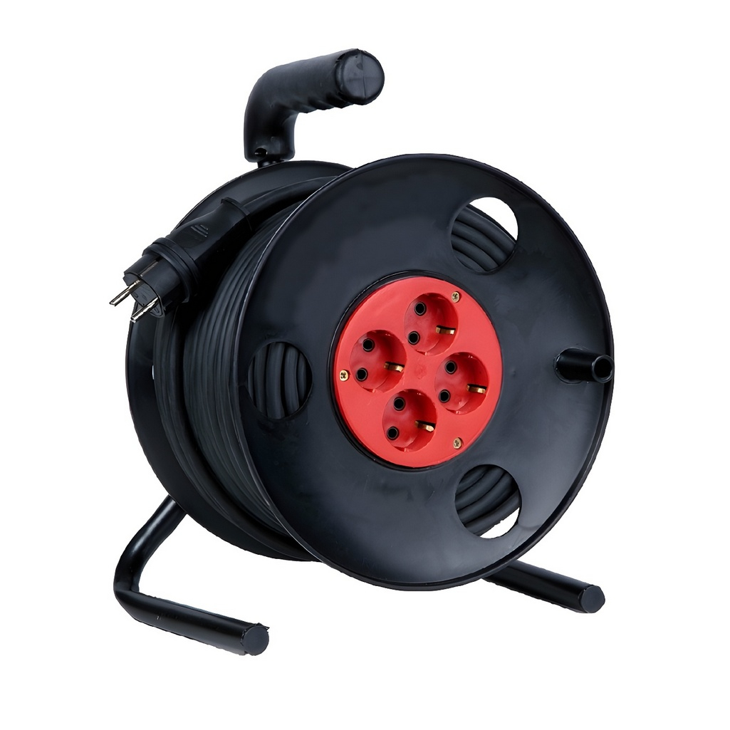 Удлинитель Атлант Атом КГ с заземлением, 4 розетки, 50 м, 4 кВт, на катушке