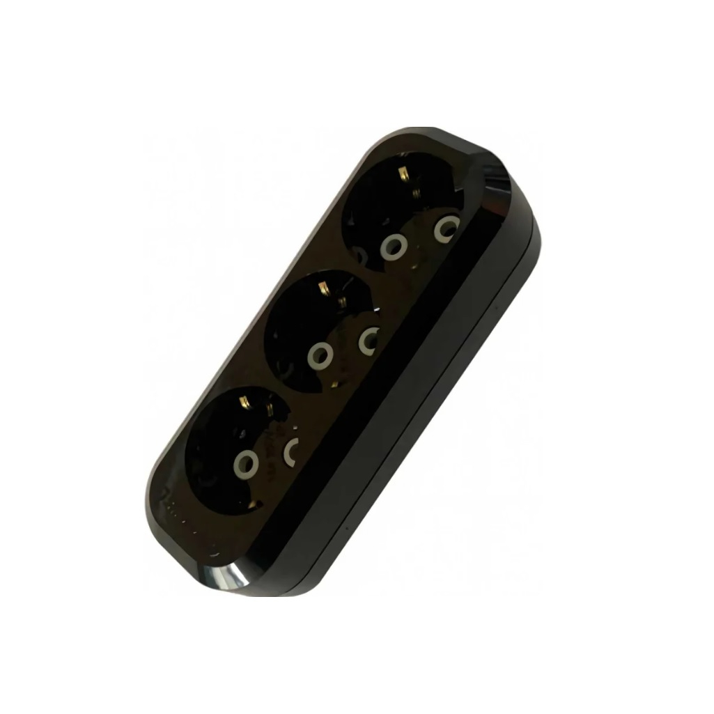 Колодка для удлинителя Makel MGP2131, 3-х местная, с заземлением, черная