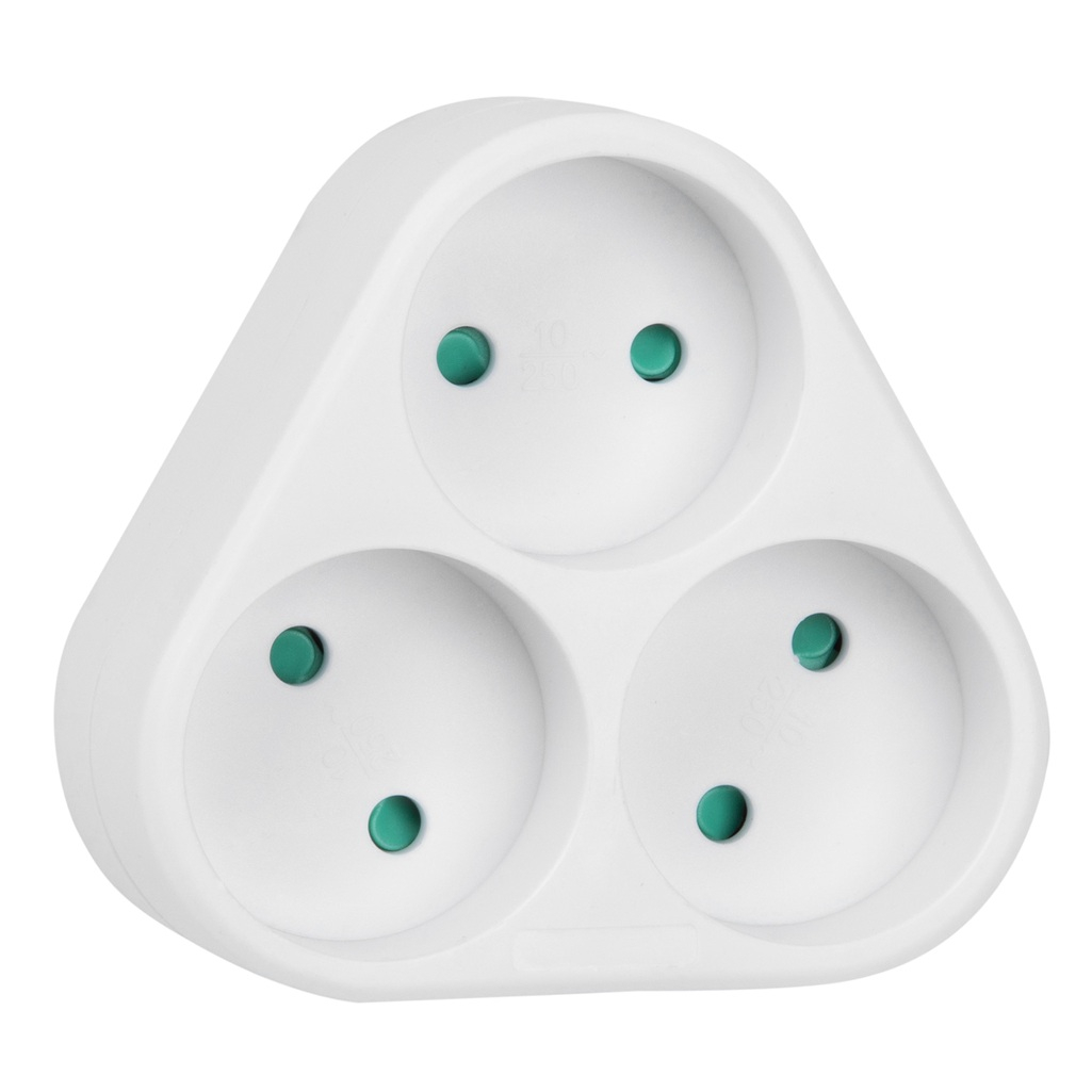 Разветвитель сетевой Uniel S-ES3-16F White без заземления, 3 розетки, 3.5 кВт