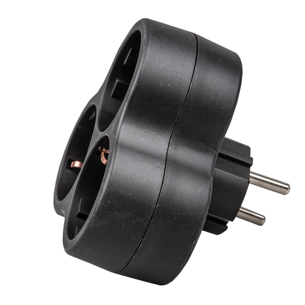 Разветвитель сетевой Uniel S-GES3-16F Black с заземлением, 3 розетки, 3.5 кВт