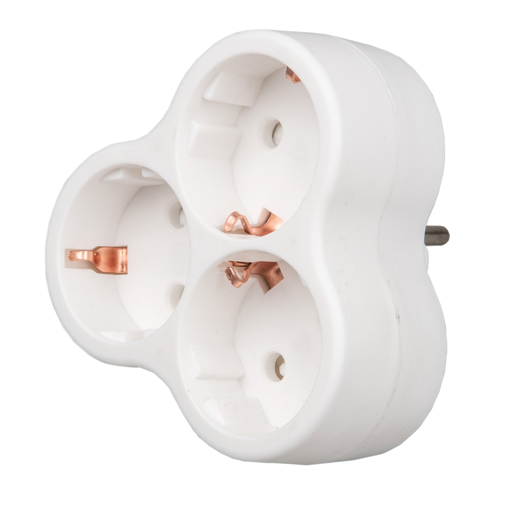 Разветвитель сетевой Uniel S-GES3-16F White с заземлением, 3 розетки, 3.5 кВт