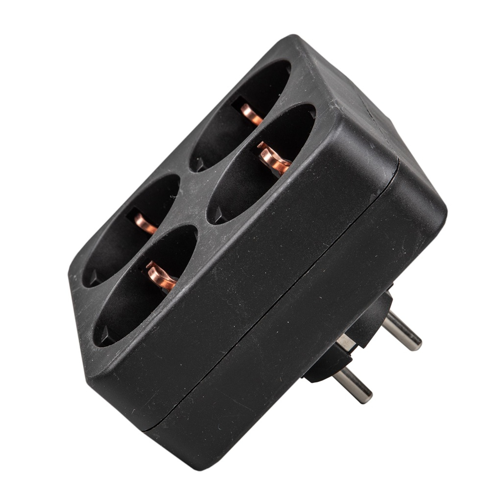 Разветвитель сетевой Uniel S-GES4-16S Black с заземлением, 4 розетки, 3.5 кВт