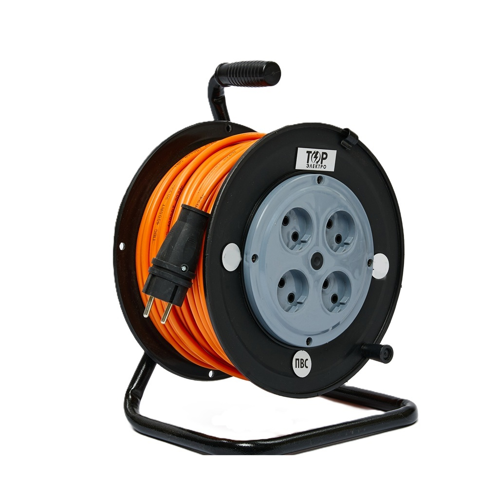 Удлинитель ТОР 410 ПВС без заземления, 4 розетки, 30 м, 4 кВт на катушке