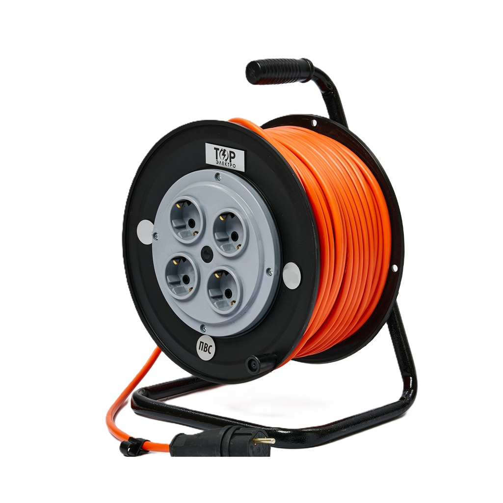 Удлинитель ТОР 417 ПВС с заземлением, 4 розетки, 20 м, 3.5 кВт на катушке