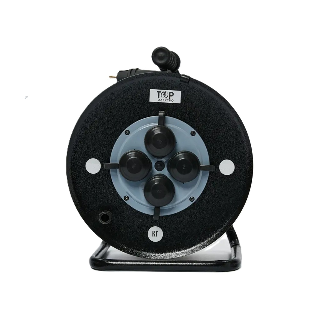 Удлинитель силовой Торэлектро 844 КГ с заземлением, 4 розетки, 50 м, 3.5 кВт, на катушке