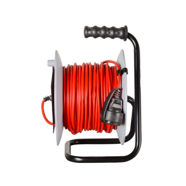 Удлинитель силовой Ресанта СУ-2х1-30/2ВР с выключателем, 1 розетка, IP44, 30 м, 2.2 кВт, на катушке