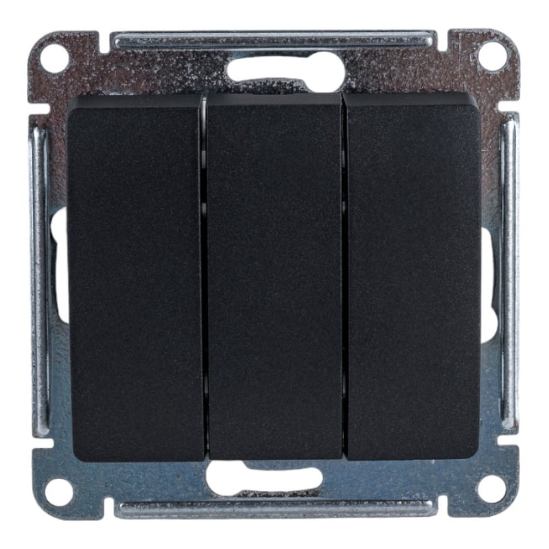 Механизм выключателя 3 клавиши СП Schneider Glossa антрацит [GSL000731]