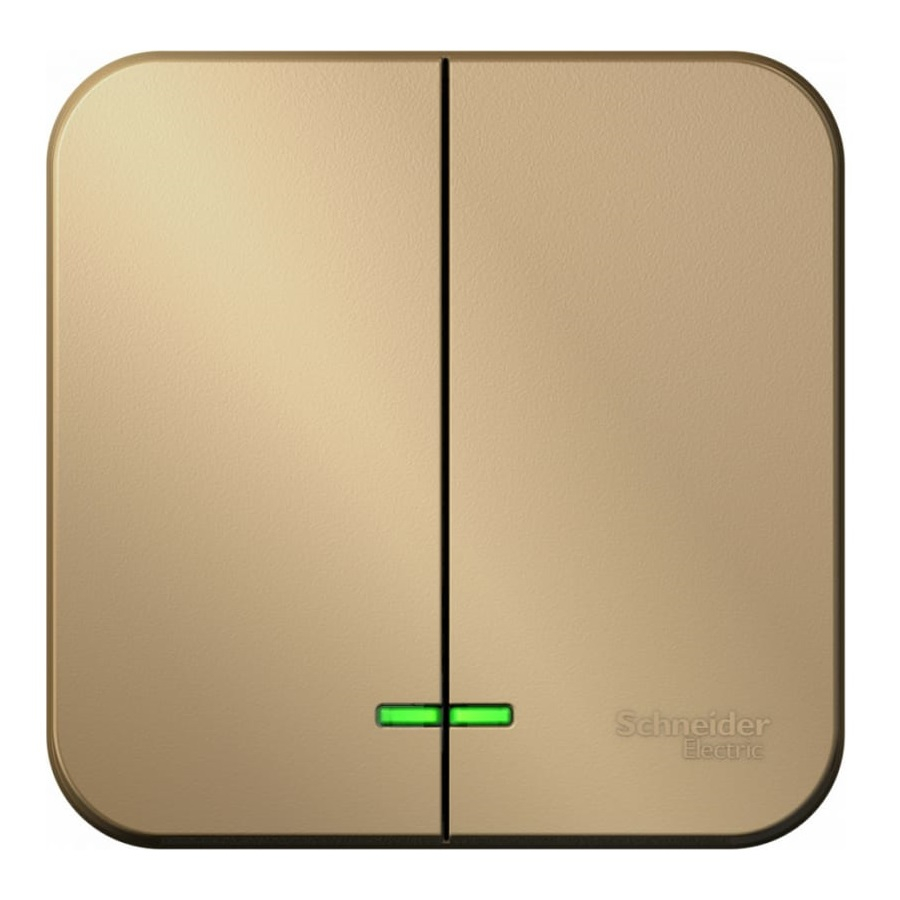 Выключатель Schneider BLANCA 2-кл о/у с подсветкой 10А титан