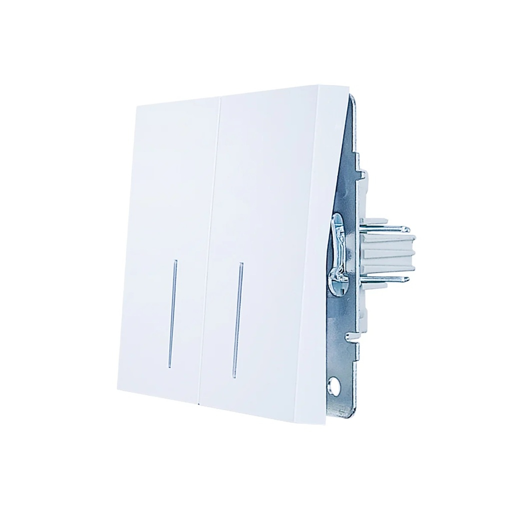 Выключатель двойной с подсветкой Lezard Zima 704-0288-112QC встраиваемый, белый