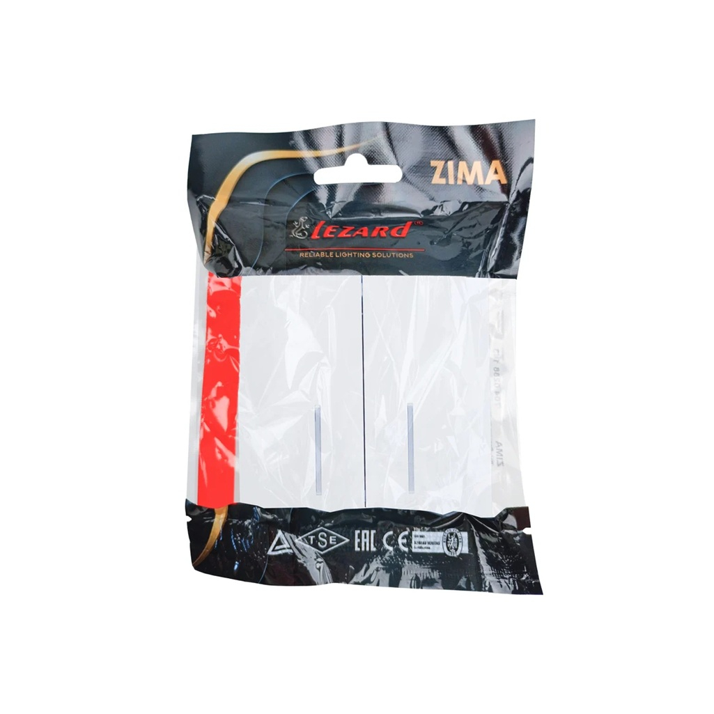 Выключатель двойной с подсветкой Lezard Zima 704-0288-112QC встраиваемый, белый