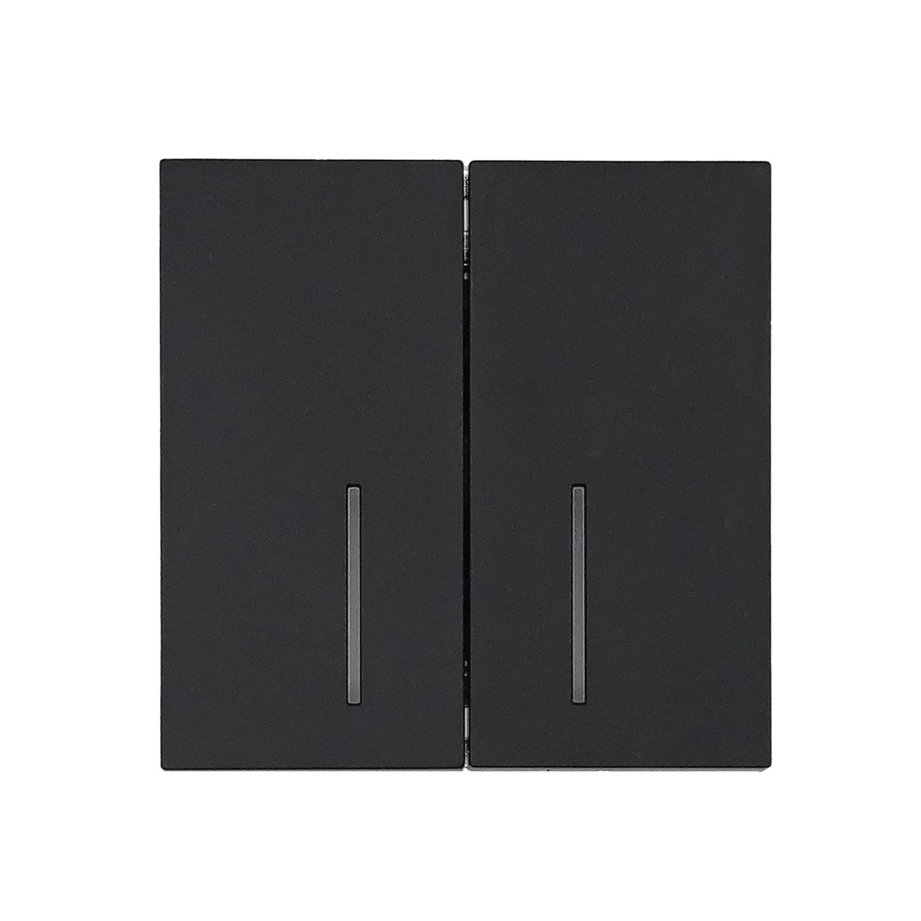 Выключатель двойной с подсветкой Lezard Zima 704-4288-112QC встраиваемый, черный бархат